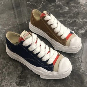 MMY Maison Mihara Yasuhiro Schoenen Beste kwaliteit mode klassieke ontwerpers casual sneakers canvas trainer veterschoenen platform schoen trim gevormde teen luxe heren dames sn