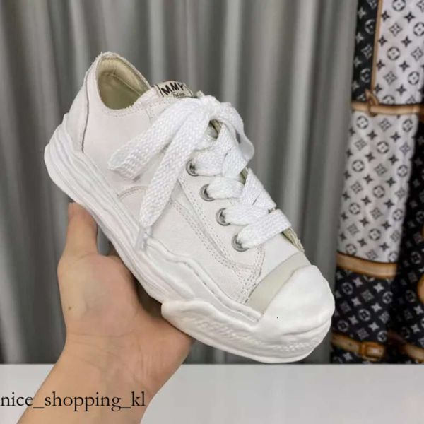 MMY Maison Mihara Yasuhiro Chaussures Hank Low Top Flats Sneakers Unisexe Trainer Trainer Trime à lacets Top de forme de luxe Femme Designers Casque Casque