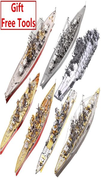 MMZ MODELO Piececool 3D Rompecabezas de metal Ruso Japón Kongou Nagato Acorazado DIY Ensamblar kits de modelos Corte láser Rompecabezas juguete para regalo Y20039537532