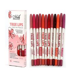 Mn Menow Brand Make Up True Lips 12 Color Lip Liner Pencil Waterdichte professionele lipvoering Cosmetische gereedschappen 12 stuks SET4346976