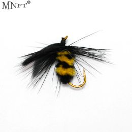 MNFT 10PCS 10# Artificial Insect Bait Bumble Bee Fly Fishing Flies Trout Fly Fishing Lures