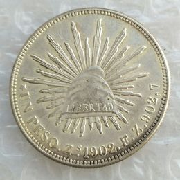 MO 1 pièce de monnaie étrangère en argent 1902 du mexique, 1 Peso, de haute qualité, ornements artisanaux en laiton, 220k