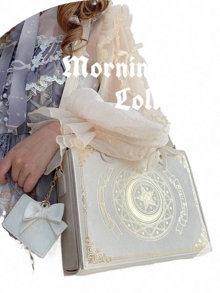 Mo JK Magic Book Lolita Bag Girls Bolso Bolsos de hombro JK Itabag Cosplay Anime Mochila Mochila de cuero con solapa Regalo F9HD #