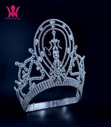 Mo134 Pils Verstelbare Miss Univer Klassieke Prinses Haarsieraden Accessoires Voor Feest Gala Shows Hoofddeksels Optocht Kroon Tiara's T25574525