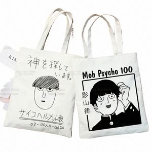 Mob Psycho 100 One Anime Manga Funny Shop Sag Graphic Shigeo Kageyama Tote HARAJUKU FEMMES TOUVE SAGLE SAGLE ULZZANG C1RU #