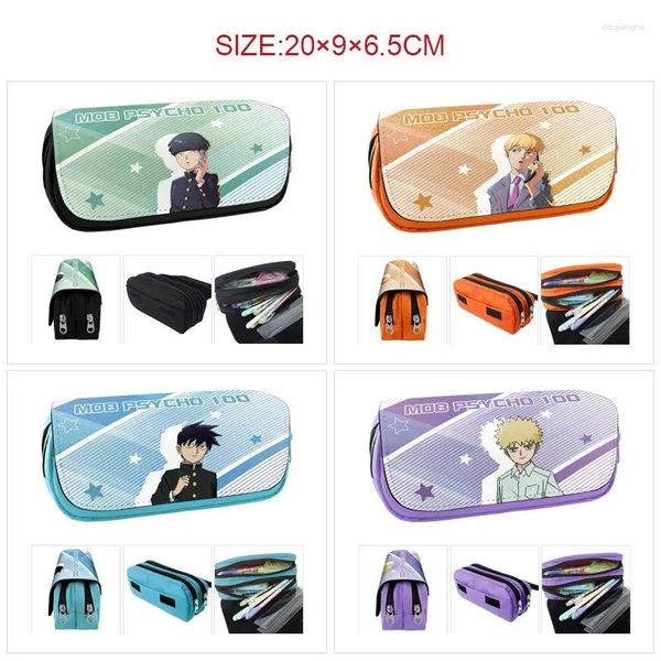 Mob Psycho Anime porte-crayons Ekubo Reigen Arataka Kageyama Shigeo stylo sac dessin animé impression haute capacité pochette papeterie