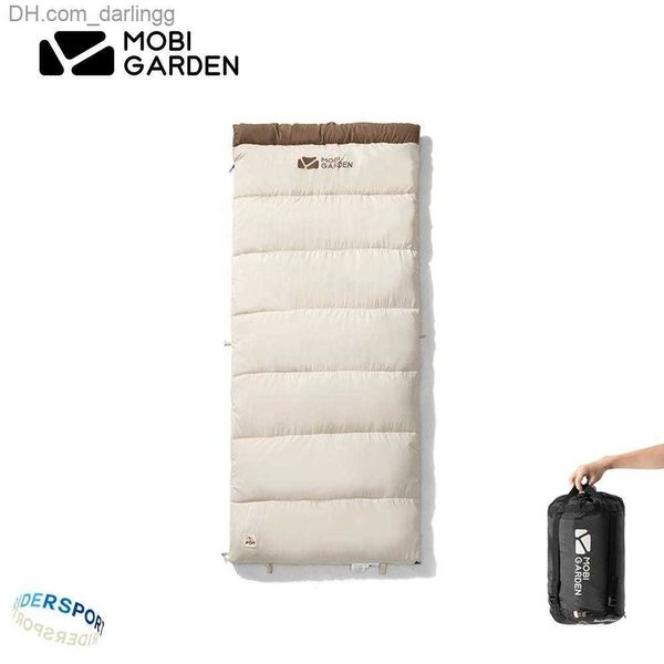 MOBI GARDEN Camping al aire libre Portátil Fleece Engrosado Saco de dormir Adulto Otoño e invierno Saco de dormir individual y doble Q230828