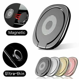 Mobile Cell Phone Grip Ring Holder Luxury metal Universal 360 Degree Rotation Finger Socket Magnetic Car Bracket Stand Accessories