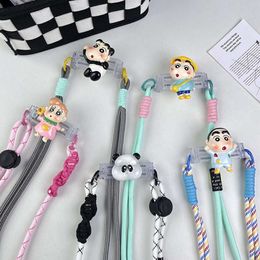 Mobiele vrouwelijke diagonale riem, vlinderdas, Japanse en Koreaanse rugclip, transparante cartoon mobiele telefoon hangende touw