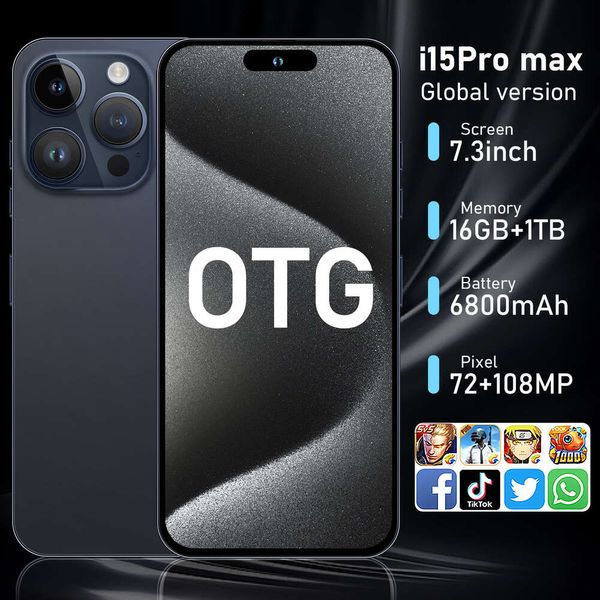 Mobile I15 Promax True 4G Universal Lingdong Island 3 + 64 7,3 pouces grand écran Android 10 lot