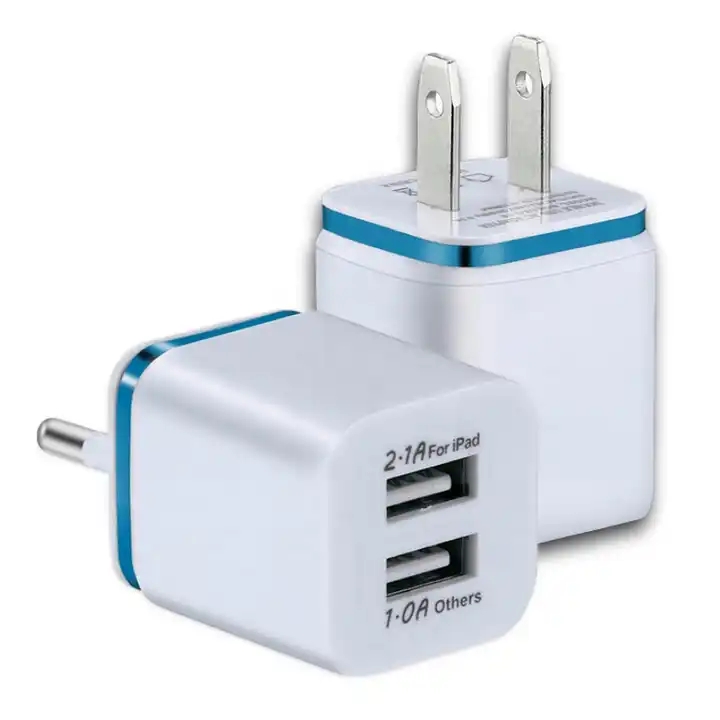 Mobiltelefontillbehör Två USB Port Wall Charger USB Plug Charger Block för iPhone 11 Pro Max SE XR XS X