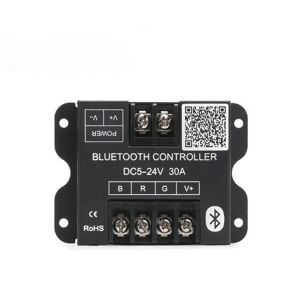 Teléfono móvil Android IOS Aplicación Bluetooth RGB Controlador 30A 12V para tira de luz LED, controlador de color inalámbrico RGB Smart Controller