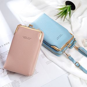 Sac de téléphone portable avec ouverture en métal sac à bandoulière femmes Mini PU cuir épaule Messenger sac à main pour filles cadeau