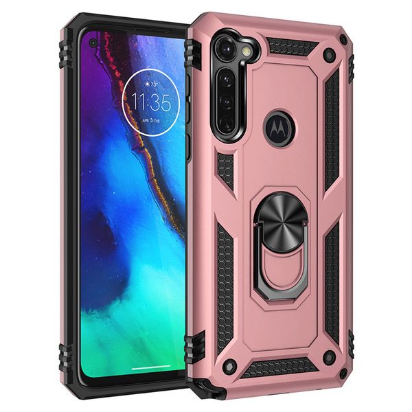 Funda para teléfono móvil para MOTO G Stylus Carcasa protectora antigolpes a prueba de golpes para E6 E6 plus G7 Power Case con soporte magnético para anillo de dedo