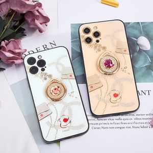 Mobiele telefoon kussensontwerperkas Cover Butterfly Diamond Golden Line Cover voor iPhone13 13Promax 12Promax 12 11 Nieuwste modestijl met metalen beugel