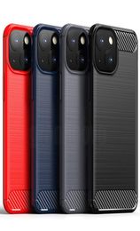 Étuis de téléphone portable pour iPhone 14 Pro Max 13 Mini 12 11 XS XR X 8 7 Plus SE Fibre de carbone Souple TPU Caoutchouc Silicone Hybrid Protective7774837