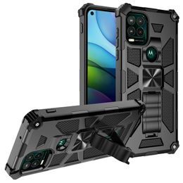 Cajones de teléfonos móviles para Motorola Moto G Stylus 5G G10 G30 G30 G100 E7 Play Play 2021 Case de carcasa PC mixta TPU 2 en 1 Tapa trasera de patada de patada híbrida