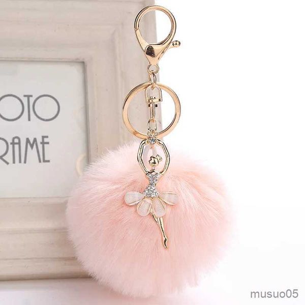 Chaîne de téléphone mobile Rhingestone Little Angel Car Keychain Fur Key Chain Femme Trinket Car Sac Clé Rague Bijoux Gift Duffes Keychains R231031