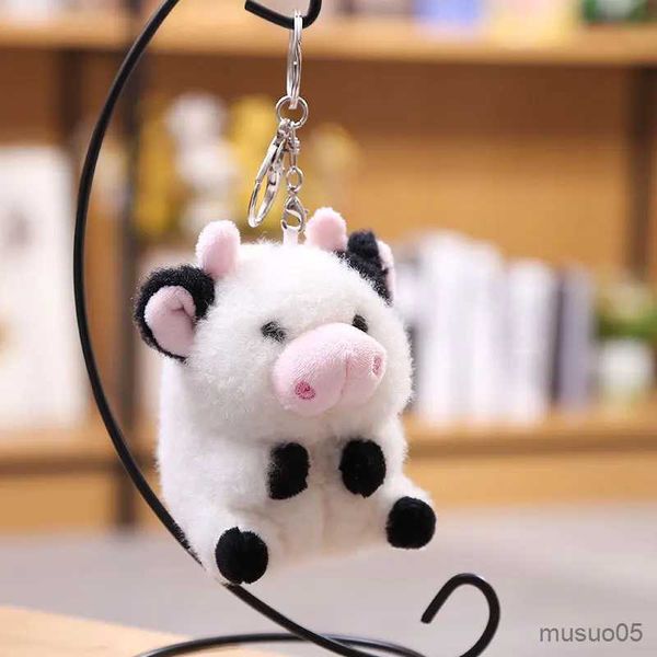 Cadena para teléfono móvil, muñecos de vaca suaves, juguete de peluche, bolso para mujer, llavero, colgante bonito, llave decorativa, 10cm, R231031