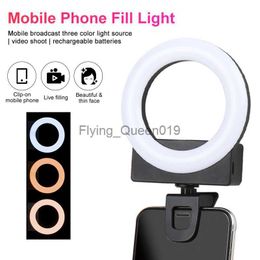 Invullicht voor mobiele telefoon LED Selfie-ringlichtclip Conferentie-invullamp 3 lichtmodi voor smartphone iPhone Android Make-up Vlog HKD230828