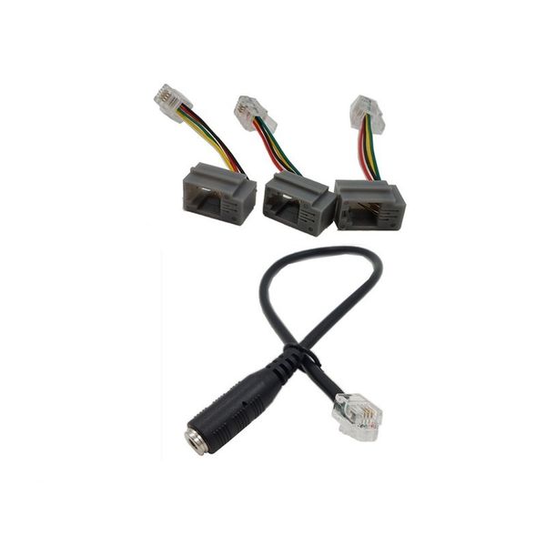 Adaptateur de casque de téléphone portable, câble adaptateur de casque téléphonique, trou rond 3.5, audio vers tête de cristal RJ9