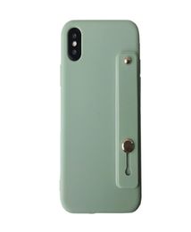 Case de soporte para teléfonos móviles para iPhone12 7 8 11Pro Max XR XS Selfthesive Strap Cordete Case de cordones de silicona Cubierta posterior C8121430