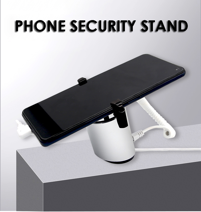 Support d'alarme de sécurité pour téléphone portable Support d'affichage de dispositif antivol pour smartphone Rotation à 360 degrés Système d'alarme antivol pour téléphone portable