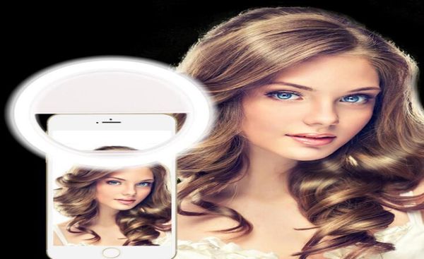 Teléfono móvil Selfie LED anillo Flash Lente Lámpara de relleno Lámpara Clip portátil para teléfonos inteligentes de teléfono celular 3732874
