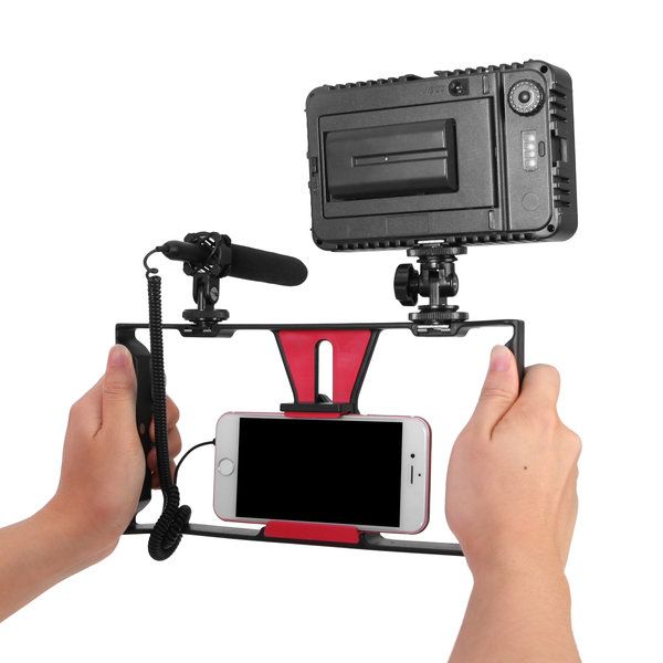 Téléphone vidéo Caméra vidéo stabilisateur Film de smartphone de fabrication de smartphone Cage pour iPhone Samsung Phone Vidéo Gimbals