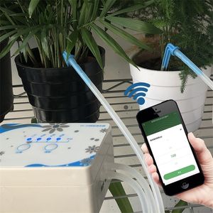 Mobiele telefoon WiFi Automatisch tuin Watering System Remote Control Garden Plant Auto Drip Irrigation System Water Pump Timer Timer T200530