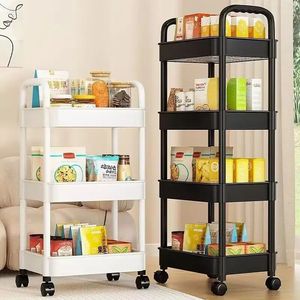 Mobiel Opbergrek Trolley Keuken Badkamer Slaapkamer Meerdere verdiepingen Snacks met Wielen Organizer Woonaccessoires 240125