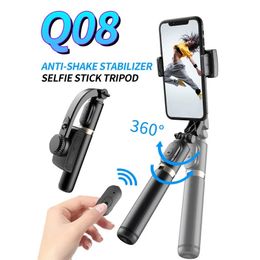 Mobiele video anti-schud Vlog Uniaxiale stabilisator Live Bluetooth Selfie Stick-statief Horizontale en verticale opnamebeugel