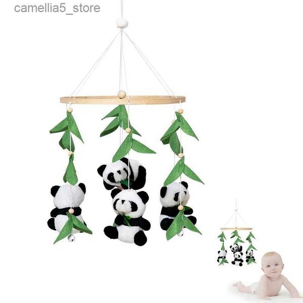 Mobiles # 0-12 mois en bois bébé doux feutre Panda lit cloche jouet Mobiles berceau lit cloche suspendus jouets nouveau-né jouets éducatifs pour bébé cadeau Q231017