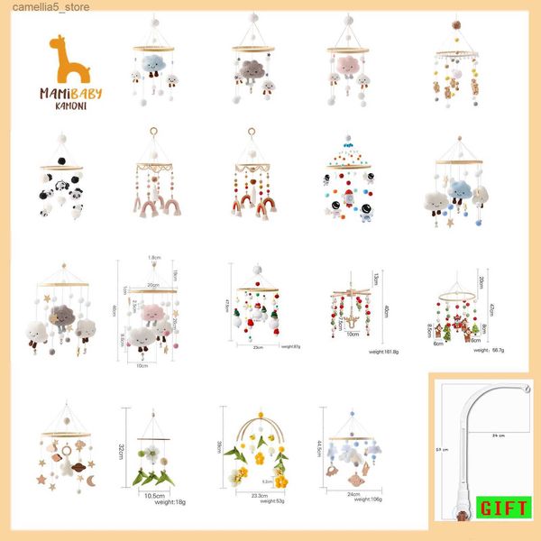 Mobiles # 1 Set Bébé Hochets Berceau Mobile Jouet Coton Lapin Pendentif Lit Cloche Rotation Musique Hochet Pour Lits Projection Infantile Jouets En Bois Q231017