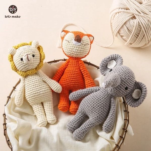 Mobiles # 1Pc bébé jouet à la main Crochet hochet en peluche poupées dessin animé animal éléphant jouets en peluche apaisant bébé dormir enfants cadeau de noël 230919