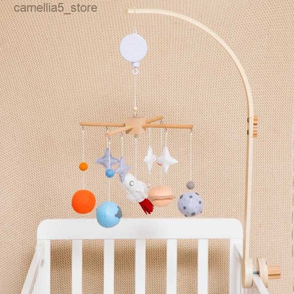 Mobiles# 3 pièces/ensemble bébé mobile hochets jouet 0-12 mois pour nouveau-né espace planète berceau lit cloche enfant en bas âge planète lit cloche jouets musicaux cadeaux Q231017