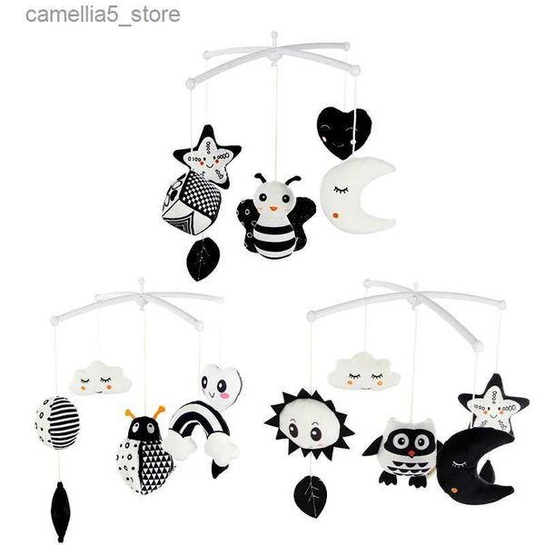 Mobiles # Animal Music Box Noir et Blanc Lit Cloche Jouet Bébé Berceau Hochets Jouets 0-12 Mois Infant Clockwork Mobile Nouveau-Né Q231016