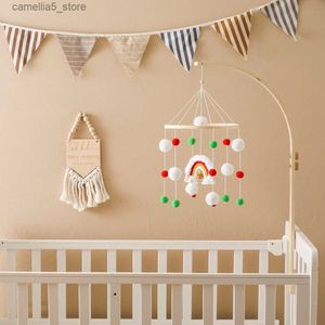 Mobiles# Baby Bed Bell Rattle Toy 0-12 Months Newborn Crib Holder Bracket Hanging Wooden Mobile Music Box Infant Accessories Q231018