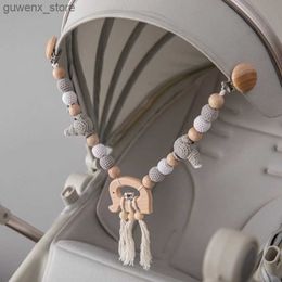 Mobiles # lit bébé lits suspendus jouet jouet de faire un bruit de bande dessin animé en forme d'éléphant de crochet Bracelet Pram Clip bébé Toys Wood Teether Y240415y240417ax24