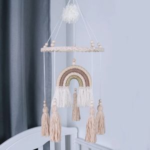 Mobiles # Lit bébé Mobile hochet jouets fait à la main Boho arc-en-ciel étoile tapisserie lit cloche carillon éolien hochets nés enfants pépinière chambre décor 231016