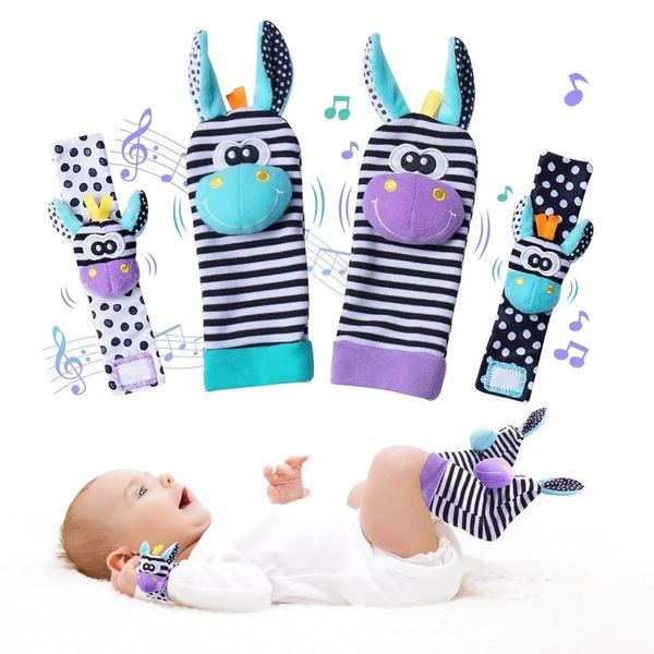 Mobiles bébé bébé poignet hochet chaussettes jouets 0 12 mois fille garçon jouet d'apprentissage développement éducatif précoce mignon tout-petits cadeaux sensoriels 231115
