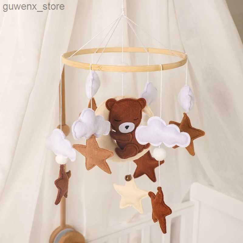 Mobiles# Baby Mobile for Crib Boy 0-12 Months Wooden Mobile On The Bed Newborn Music Box Bed Bell Hanging Toys Holder Bracket Infant Crib Y240412