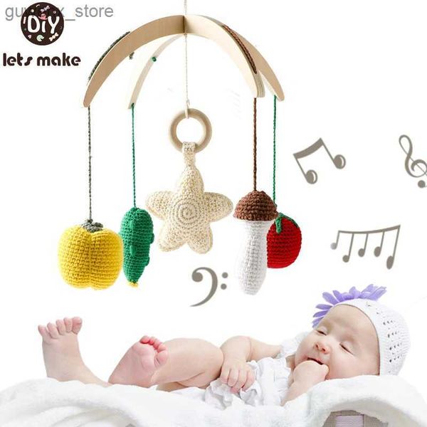 Móviles# baby mobile rattles juguetes 0-12 mes crochet frutas colgante de cuna camisa campanilla