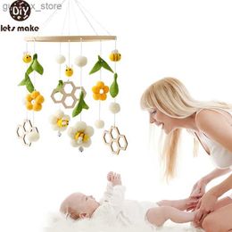 MOBILES# Baby Mobile Ratels Toys 0-12 maanden voor pasgeboren wieg haakbed Bed Bell Toddler Rattle Carousel voor COTS KID MUZIKAAL TOY Gift Y240412Y240417FJ8D