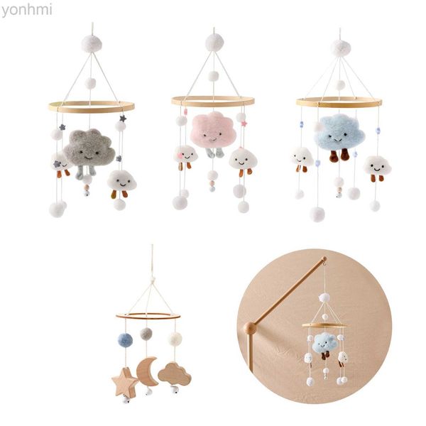 Mobiles # bébé mobile rattles jouets 0-12 mois de lit de lit neuf du nouveau-né Bell en bois mobile pour tout-petit carrousel pour les enfants musicaux kids d240426