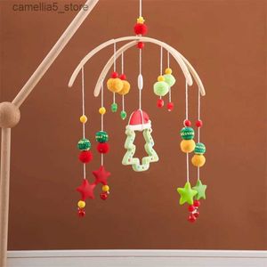 Mobiles# Babyrammelaar KerstspeelgoedHouten pasgeboren muziekbel hangend speelgoedMobiel 0-12 maandenHouderbeugel Babybedje Festivalspeelgoed Q231017