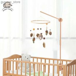 MOBILES# Baby Rattle speelgoed 0-12 maanden Viel houten mobiele pasgeborenen Muziekbox Haakbed Bell Hangen speelgoedhouder