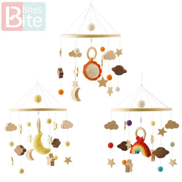 Mobiles bébé hochet jouet Crochet Galaxy Mobile en bois né cloche 012 mois support de lit support suspendu jouets bébé berceau cadeau 231017