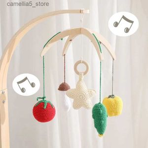 Mobiles# Babyrammelaars Wieg Mobiles Speelgoed 0-12 maanden Speeldoos Pasgeboren Wieg Bed Bel Gehaakt Fruit Bijtring Ster Hand Ring Bel Set Cadeau Q231017