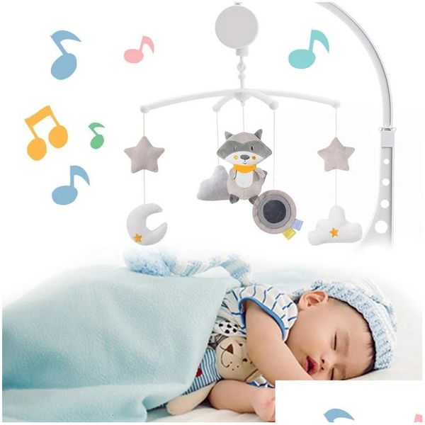 Móviles Bebé Rattles Cuna Soporte de juguete Giratorio Cama móvil Campana Caja musical 012 Meses Nacidos Juguetes infantiles Soporte 240226 Drop Delivery Kid Dhhmu